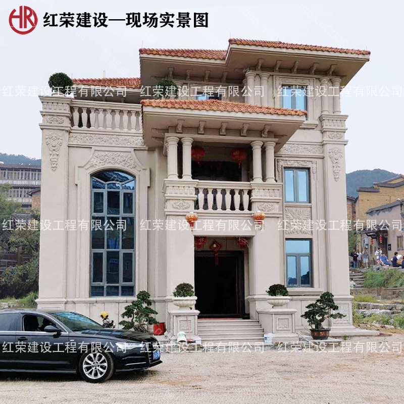 农村自建房三层二层半效果图欧式豪华复式小洋楼房屋别墅设计图纸