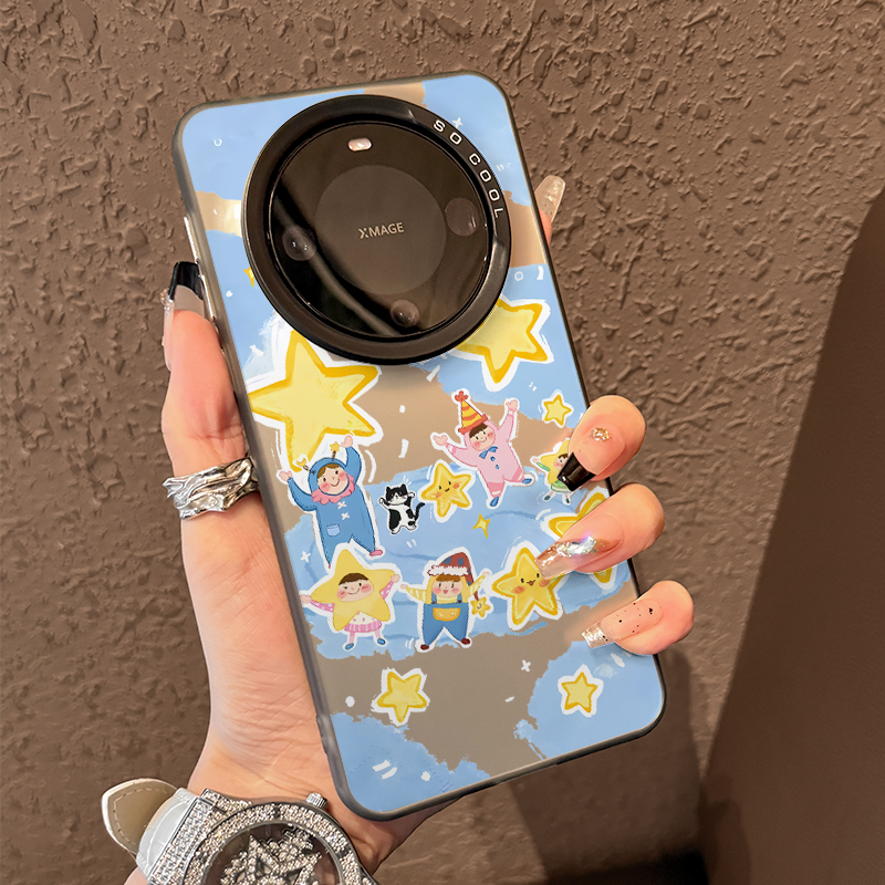 适用于华为mate60pro手机壳保护套mate70星星卡通小人mete50新款m40高级感70pro+的全包防摔男女可爱小众好看