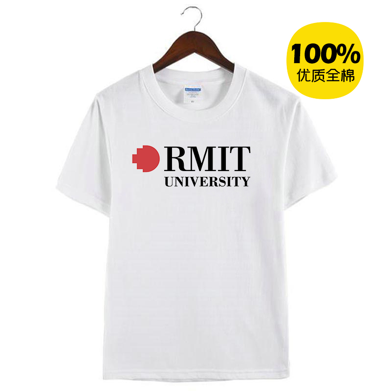 皇家墨尔本理工大学RMIT周边纪念衫纯棉衣服圆领短袖半袖T恤