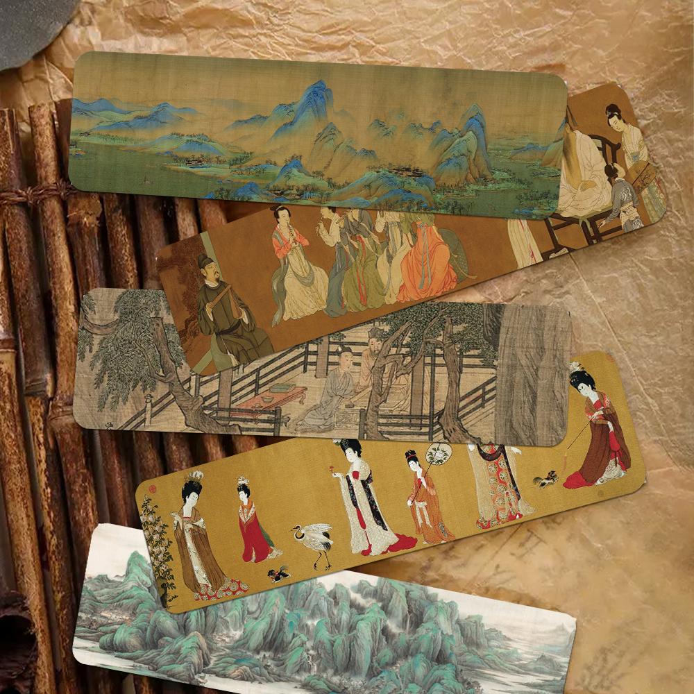 30张传世名画唐诗古画故宫千里江山图敦煌实用礼物中国风清明书签