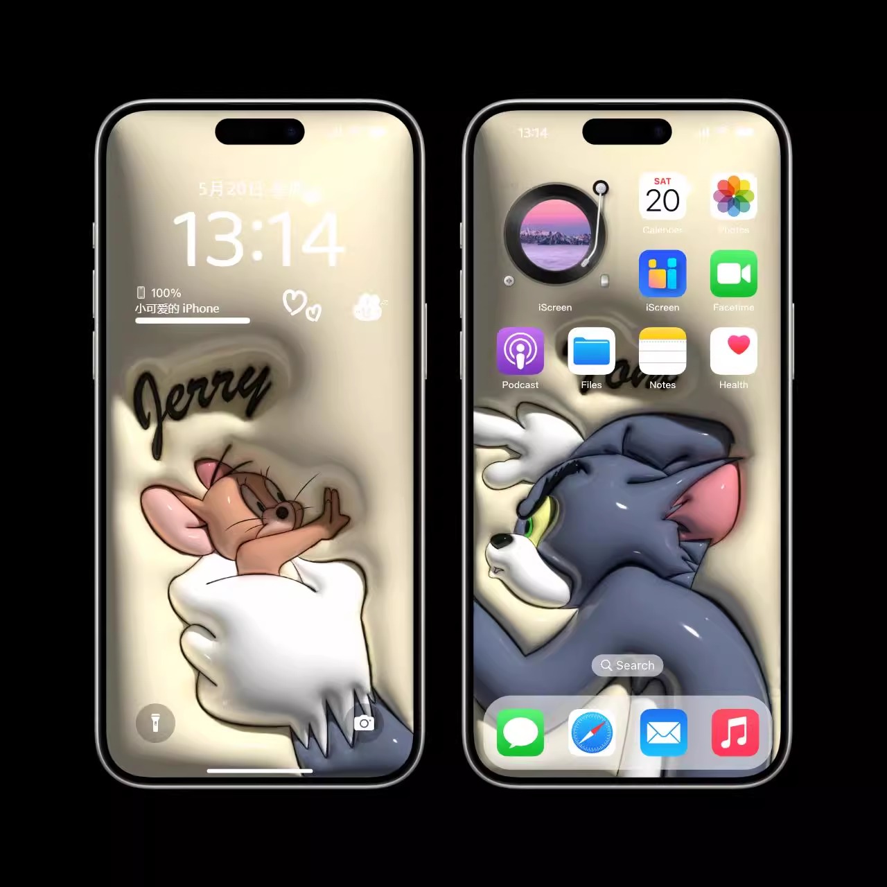 26张猫和老鼠手机壁纸4k高清iPhone情侣3D膨胀膨胀图片汤姆和杰瑞