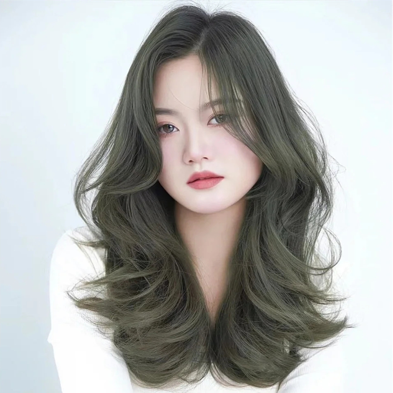 亚麻闷青色茶青色染发膏深浅亚麻色深墨绿色暖棕亚麻染发剂植物纯