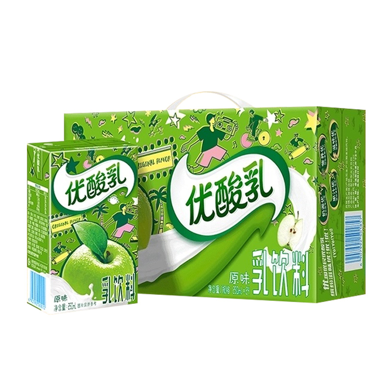 【2月底】伊利优酸乳原味/草莓/荔枝/蓝莓250ml*24盒学生饮料酸奶
