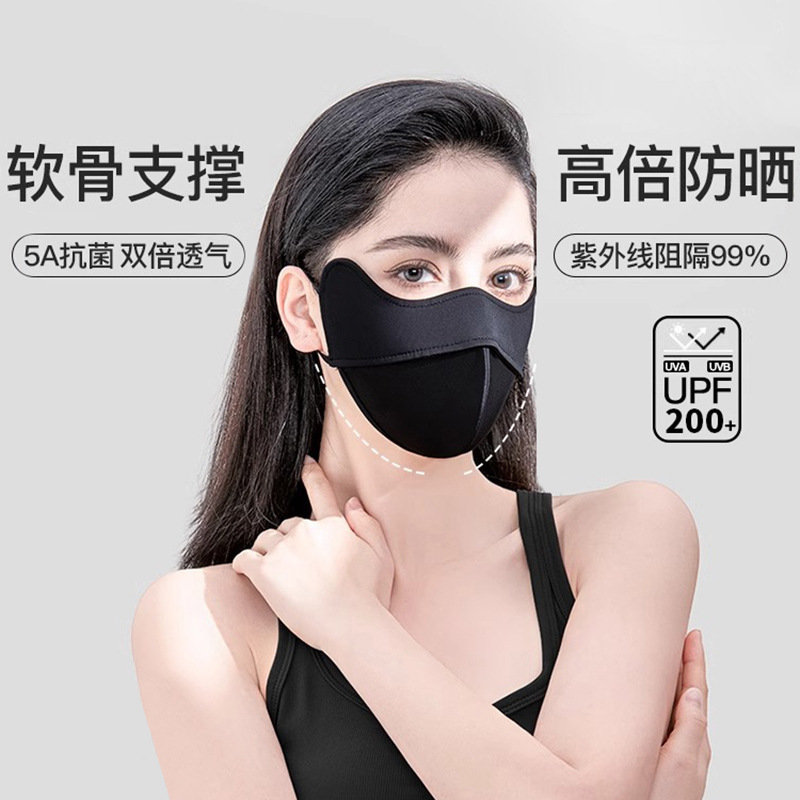护眼角防晒口罩女夏季冰丝防紫外线薄款全脸面罩透气无痕防晒