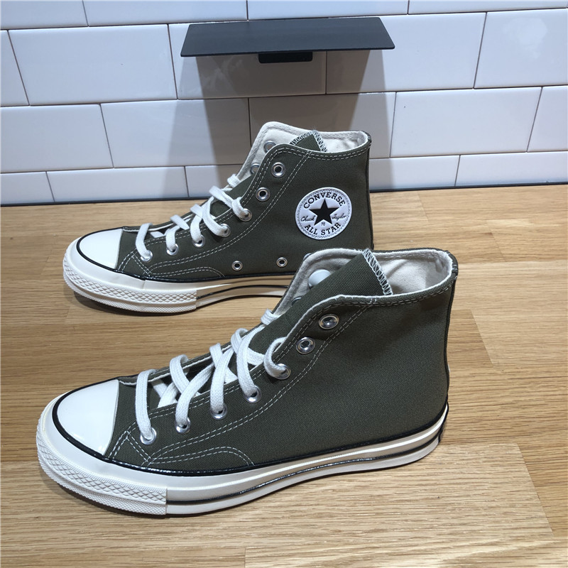 CONVERSE匡威新款1970S军绿色墨绿男女高帮复古休闲帆布鞋A00754C