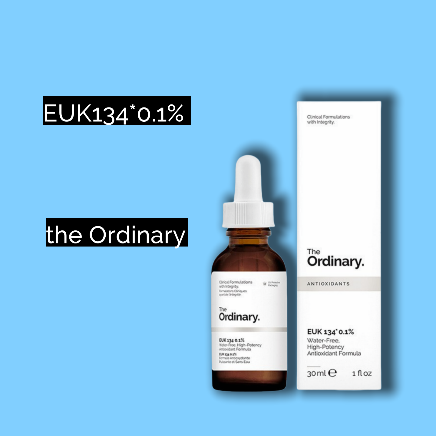 The ordinary 0.1%EUK134面部精华清除自由基抗氧化提亮肌肤精华