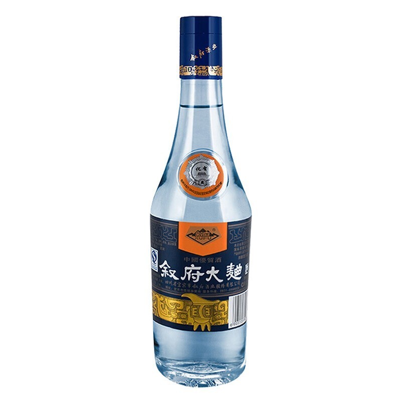 叙府大曲蓝标浓香型52度500ml单瓶装白酒纯粮食酒光瓶酒口粮酒