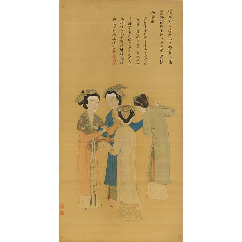 高清复刻唐寅唐伯虎人物画代表作品王蜀宫妓图国画仕女图微装饰画