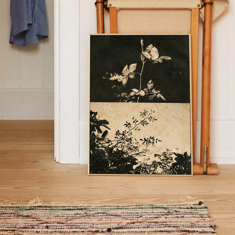 油画《树梢》侘寂风素雅日式挂画抽象客厅落地装饰U画玄关肌理壁