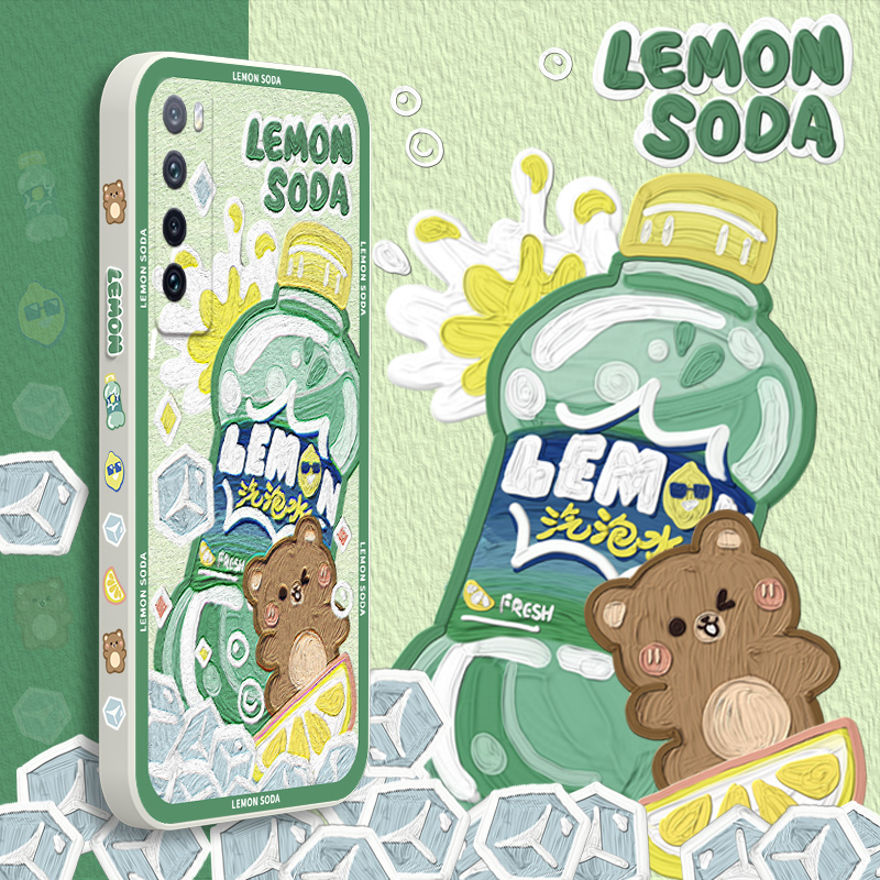 华为nova7手机壳液态硅胶nova7pro象牙白新款可乐nova7se春秋饮料雪碧Nova7小清新侧边图nova7PRO女生7SE直边