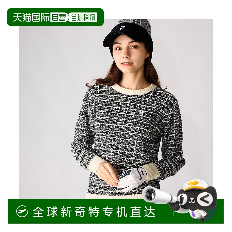 1h可退 日本直邮FILA GOLF 女士品牌标志图案圆领长袖针织衫 7947