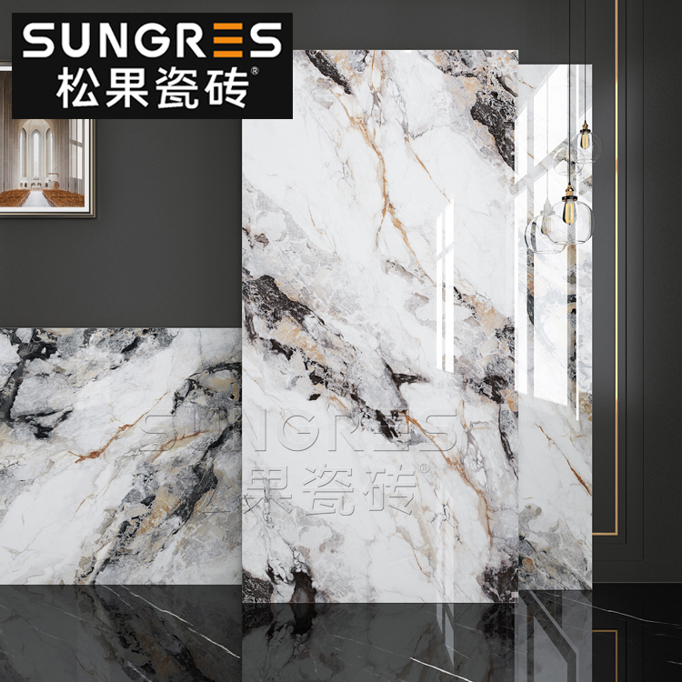 现代简约a浅色石纹客厅通体大理石瓷砖卫生间厨房墙砖地砖750 150