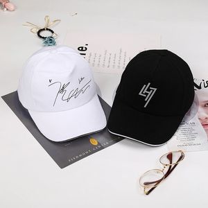 跑男鹿晗同款签名帽子男夏天韩版休闲百搭涂鸦