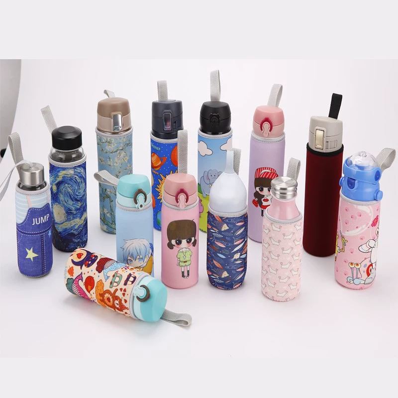 Thermos Elephant In Ấn Cup Cup Set Phổ Cách Nhiệt Di Glass Tea Cup Bìa Nước Cup Bìa Ấm Bag bình giữ nhiệt chính hãng