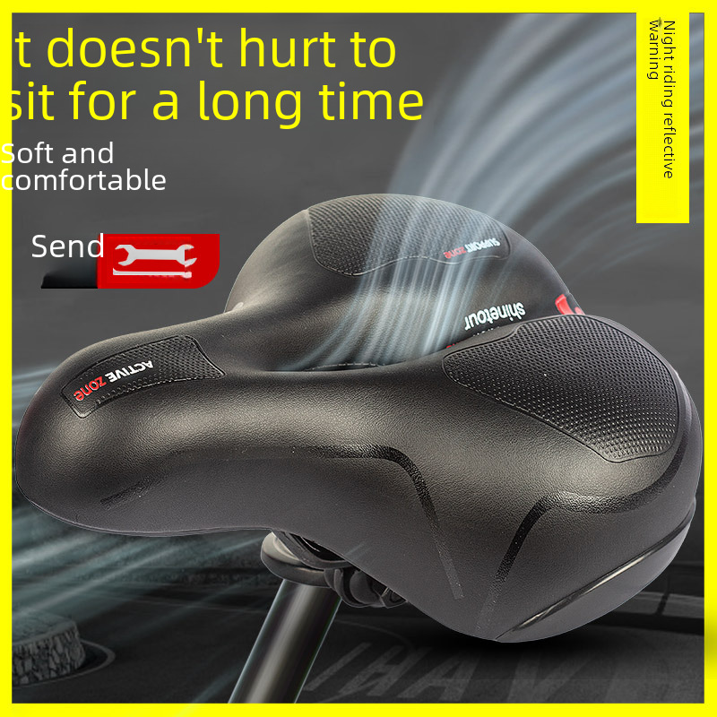 Bicycle saddle, mountain bike seat cushion, hollowed out large buttocks, comfortable shock-absorbing ball design, hollow and breathable universal seat