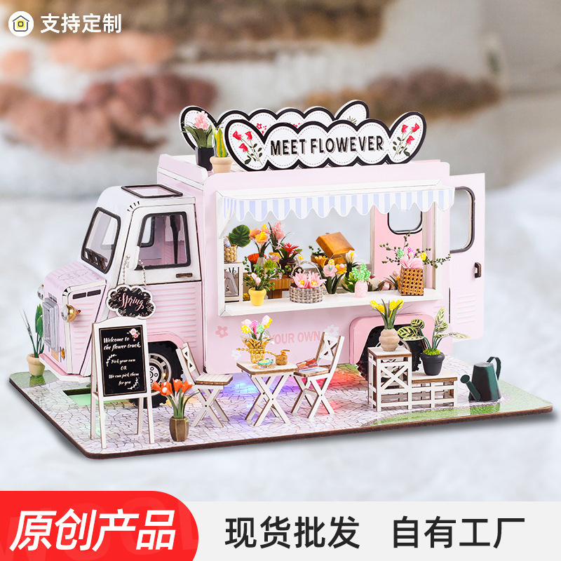 3D puzzle toy house DIY cottage wholesale wooden handmade DIY house assembly miniature model DIY cottage