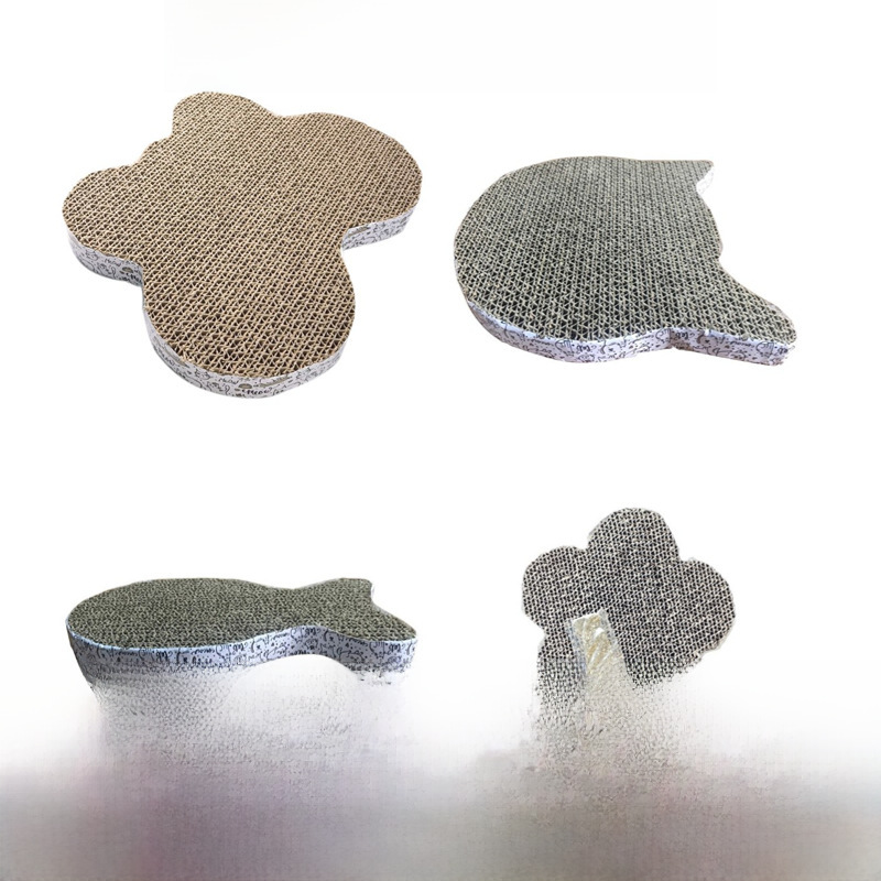 Factory direct sales corrugated paper cat scratch board wholesale processing wear-resistant mini butterfly fish shaped cat toy manufacturer dropshipping