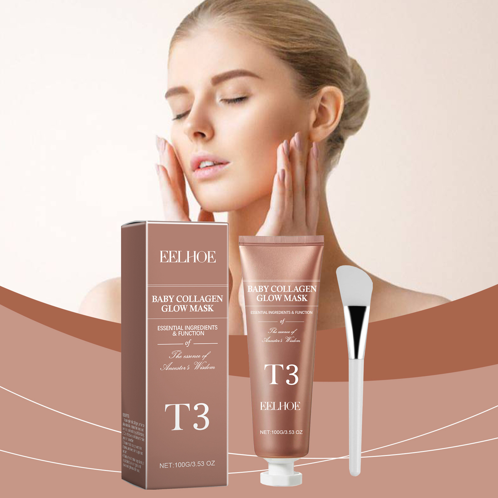 EELHOE Collagen peeling and tearing mask Moisturizing and moisturizing Anti-wrinkle brightening skin tone tearing mask