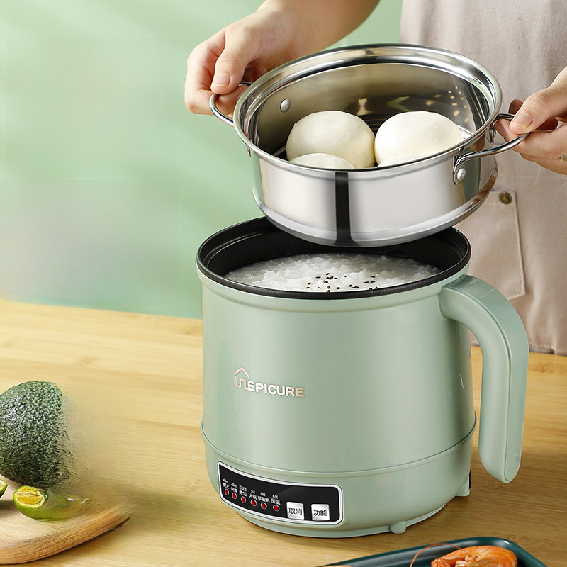 Factory direct sales electric cooking pot multi-function electric heating pot mini dormitory student pot cooking rice stir-frying non-stick 110V American style