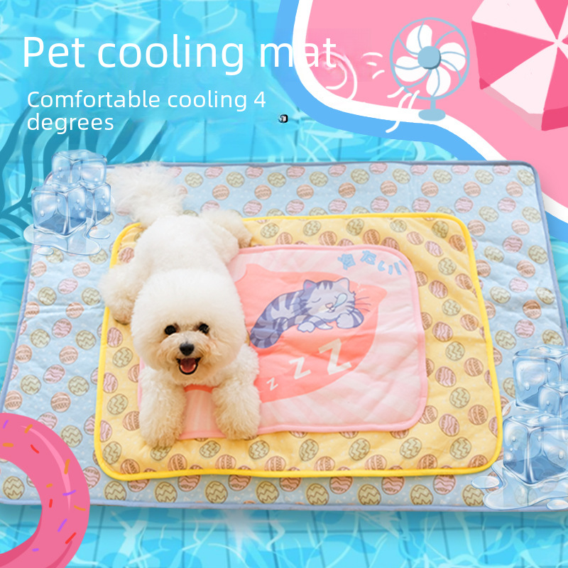 Summer cooling dog mat cool mat cat mat sleeping pad dog kennel sleeping with summer dog mat pet mat ice silk seat cushion