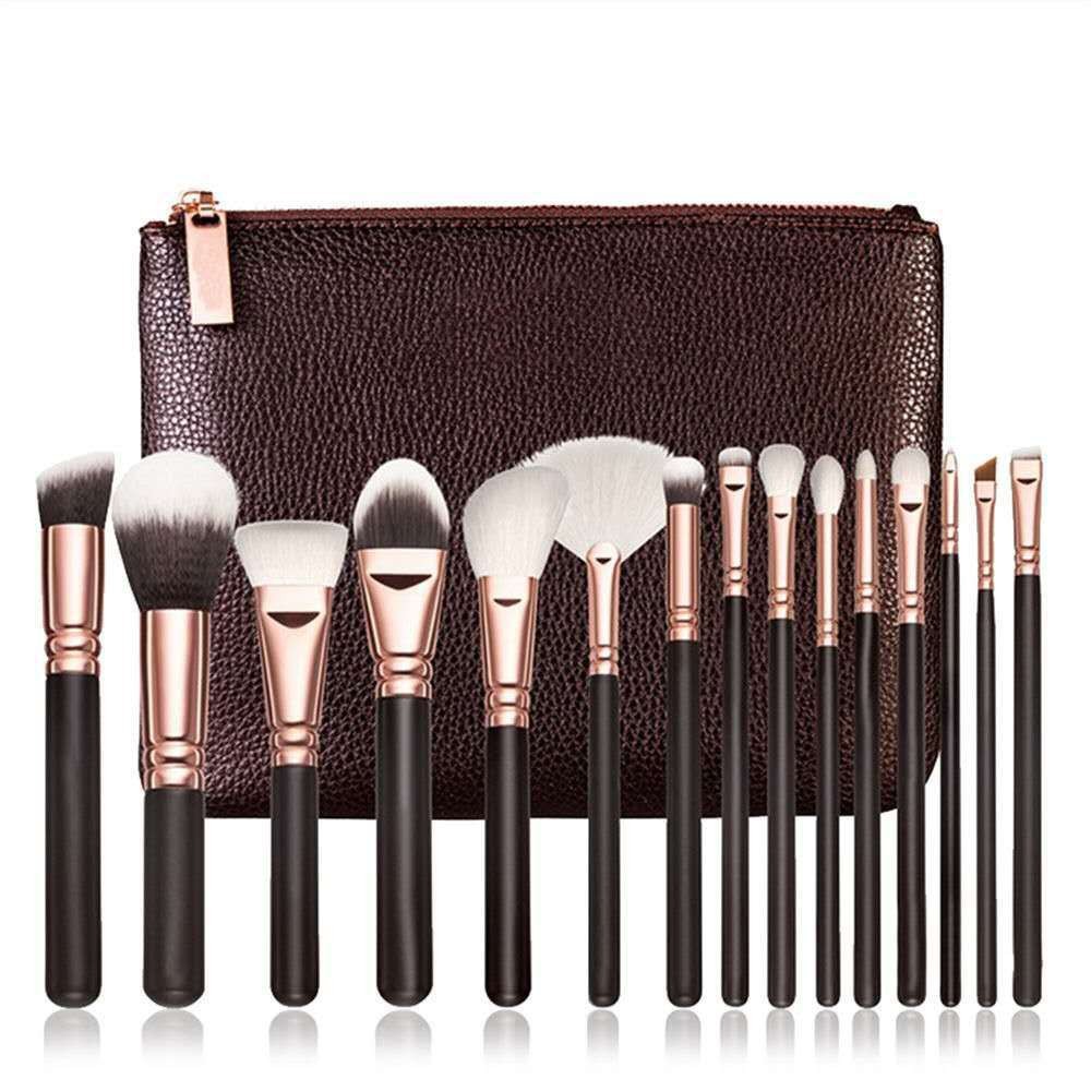 15 makeup brush set ZO makeup brush set rose gold beauty tool brush foreign trade cross-border brown
