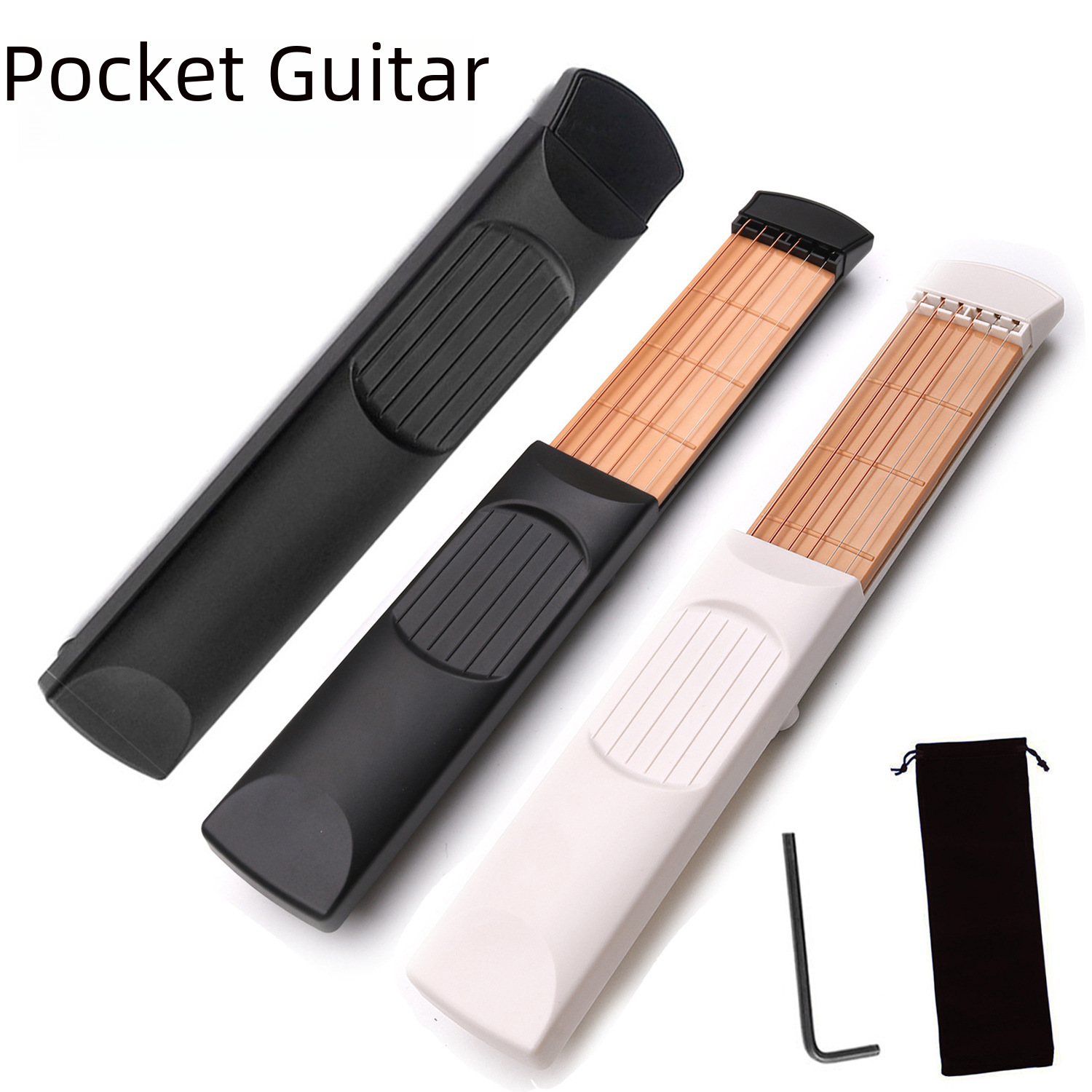 Pocket Guitar Beginner Pocket Guitar Folk Grade 6, Grade 4 Finger Guitar Practice Tool Auxiliary Chord Artifact