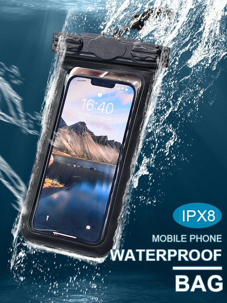 Cross-border source drifting diving swimming mobile phone waterproof cover new large transparent wholesale mobile phone waterproof bag