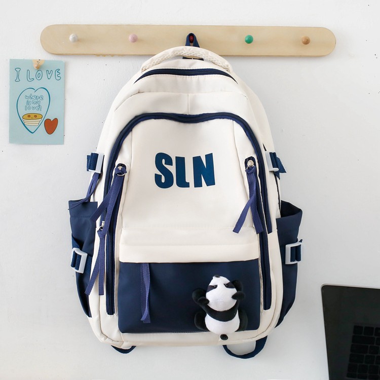 New cross-border backpack for middle and high school students, large capacity and high aesthetic backpack, Korean version backpack, contrasting color backpack