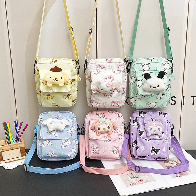 New summer high-value Sanrio cartoon crossbody bag cute Kuromi girl trendy and fashionable small backpack