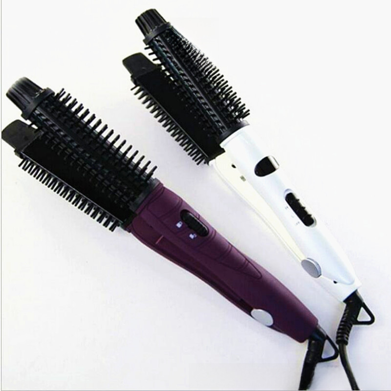 Dual-purpose hair straightening device electric coil rod, straight two-in-one lazy large-roll ceramic electric clamp large-wave curling rod