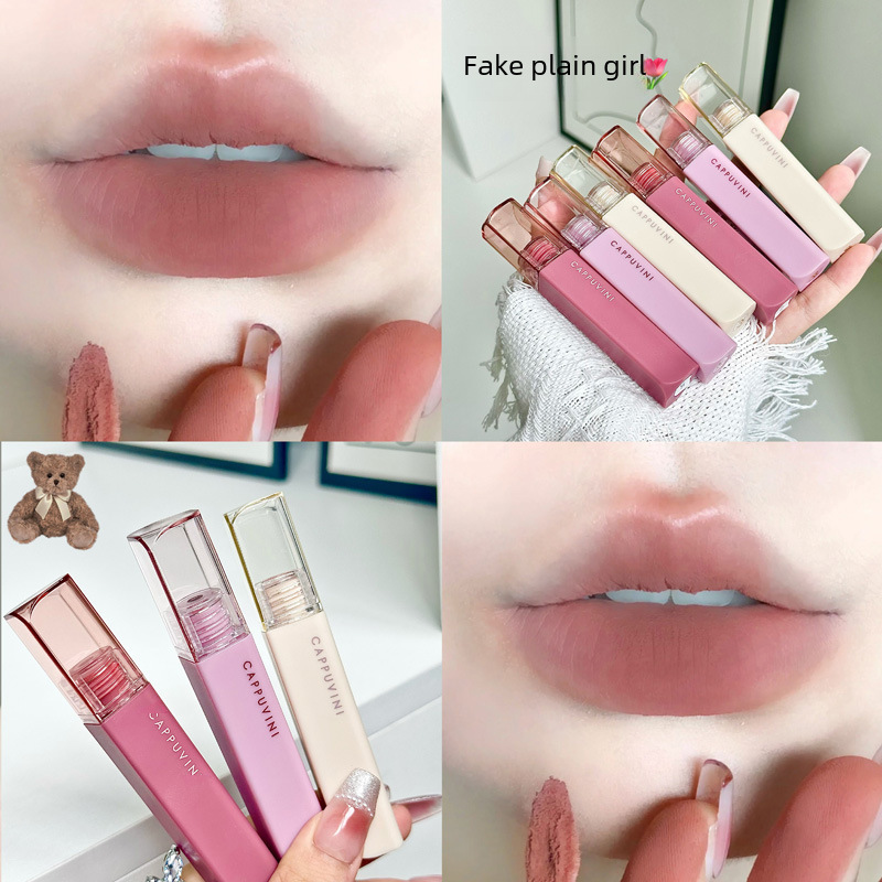 Cappuvini Art Mist Lip Clay Lip Glaze Misty Velvet Matt Student Affordable White Nude Lipstick