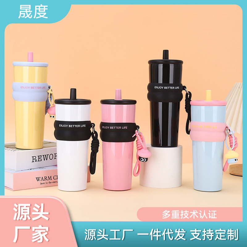 Cross-border new large-capacity ice tycoon 304 stainless steel vacuum thermos cup outdoor accompanying cup car stipple cup