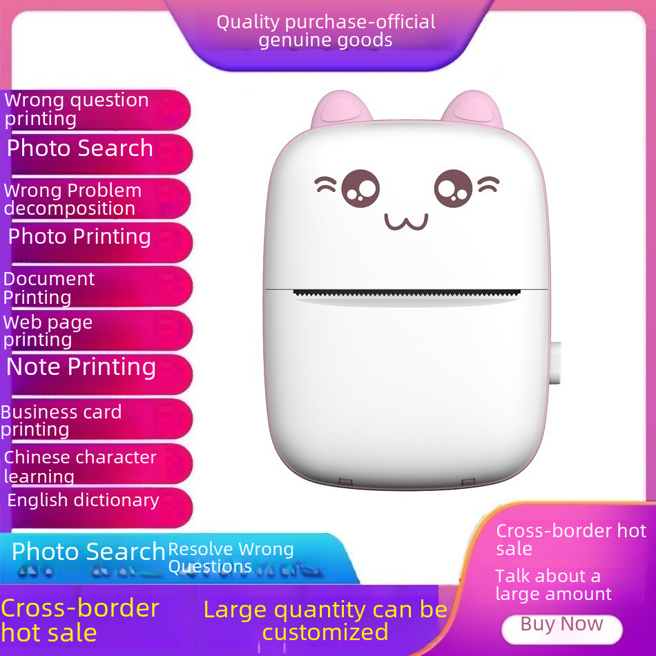 Portable mini printerC9 mini thermal printer Bluetooth mobile phone photo printer pocket student