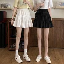 Black Half Body Dress Woman Summer 2020 New Fashion 100 Lap Dresses A Character Skirt Student High Waisted Lotus Leaf Side Short