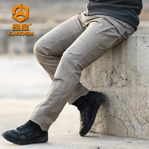 Aung Reclamation Thunder Tactical Pants Mens Spring Autumn Outdoor Work Pants Military Fans Multi-Pocket Body Elastic abrasion resistant as training pants