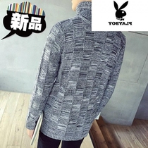 100 hitch-knit jersey mens fall new high collar sweater heaps 00 collar bottom line jersey mens dress big size