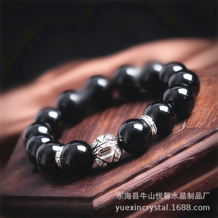 Gems of Light — Premium Black Obsidian Bracelet