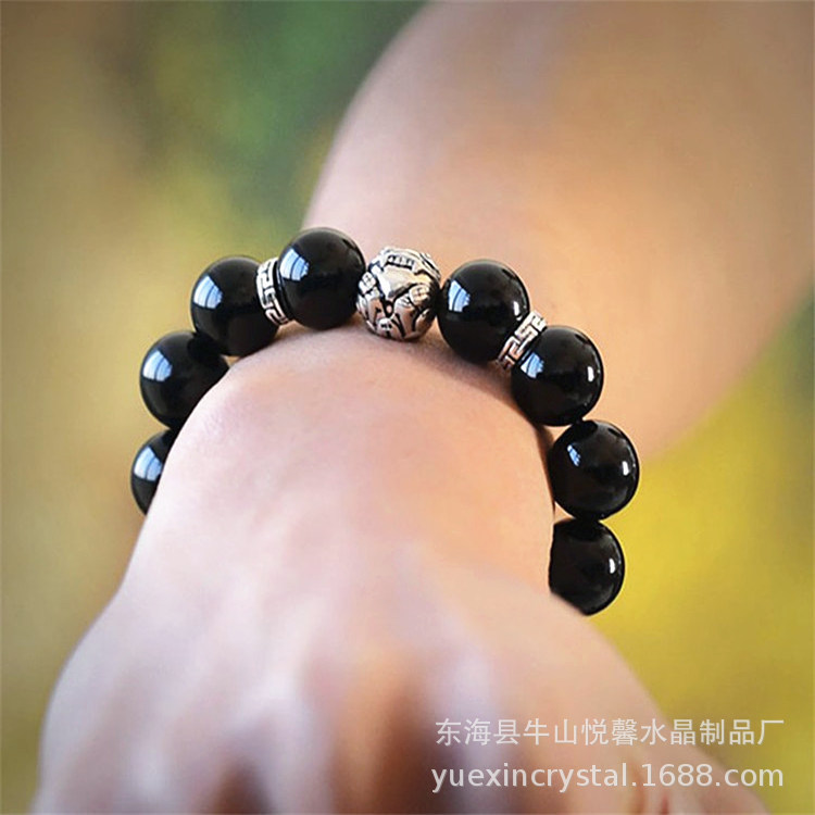 Gems of Light — Premium Black Obsidian Bracelet