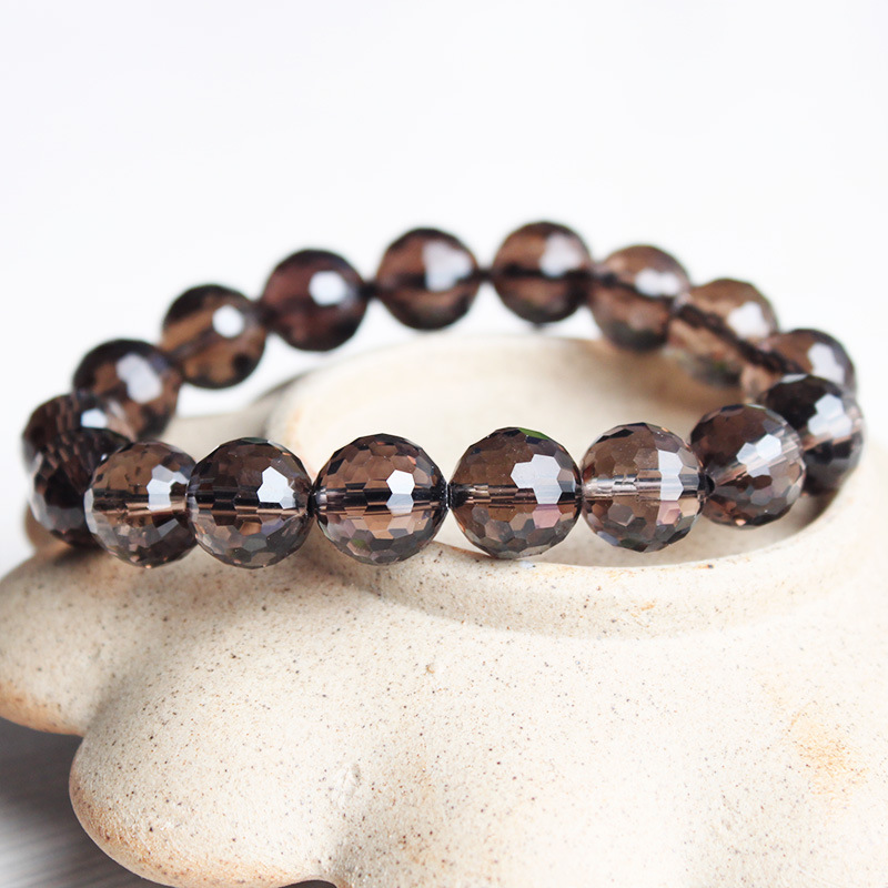 Natural citrine crystal bracelet, citrine 128-faceted hand string