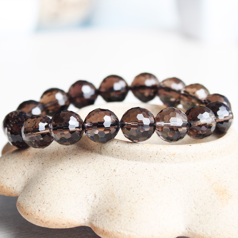 Natural citrine crystal bracelet, citrine 128-faceted hand string