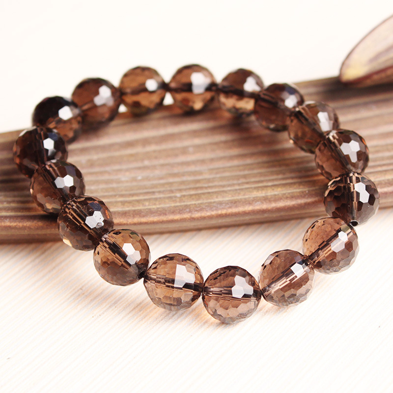 Natural citrine crystal bracelet, citrine 128-faceted hand string