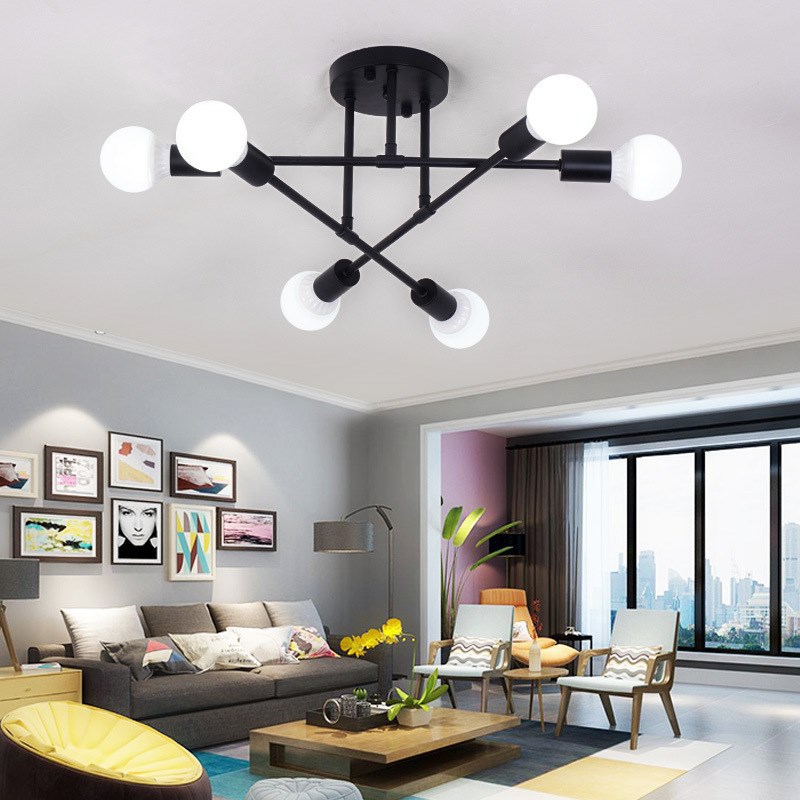 北欧吊灯客厅简约现代卧室灯饰复古创意家用多头美式铁艺灯具批发