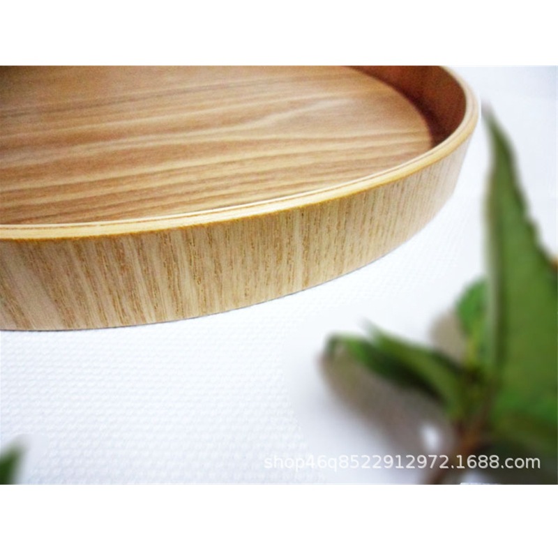 厂家直销圆形木质托盘实木茶水杯托盘茶盘家用水果面包盘酒店餐盘
