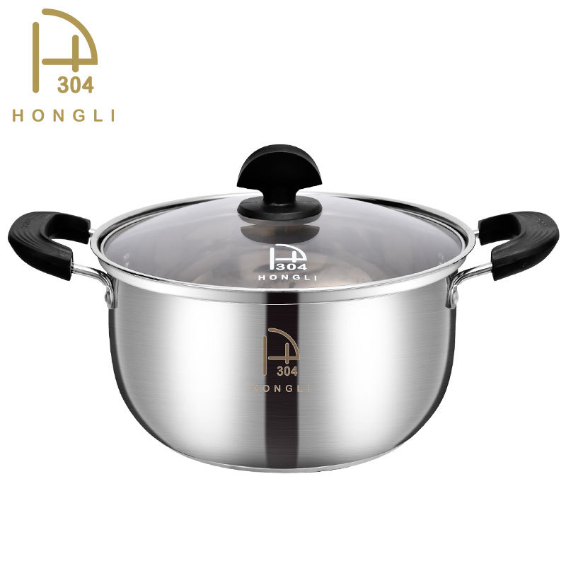 宏利304不锈钢汤锅复底加厚炖锅宝宝辅食锅煮面锅热牛奶锅可批发