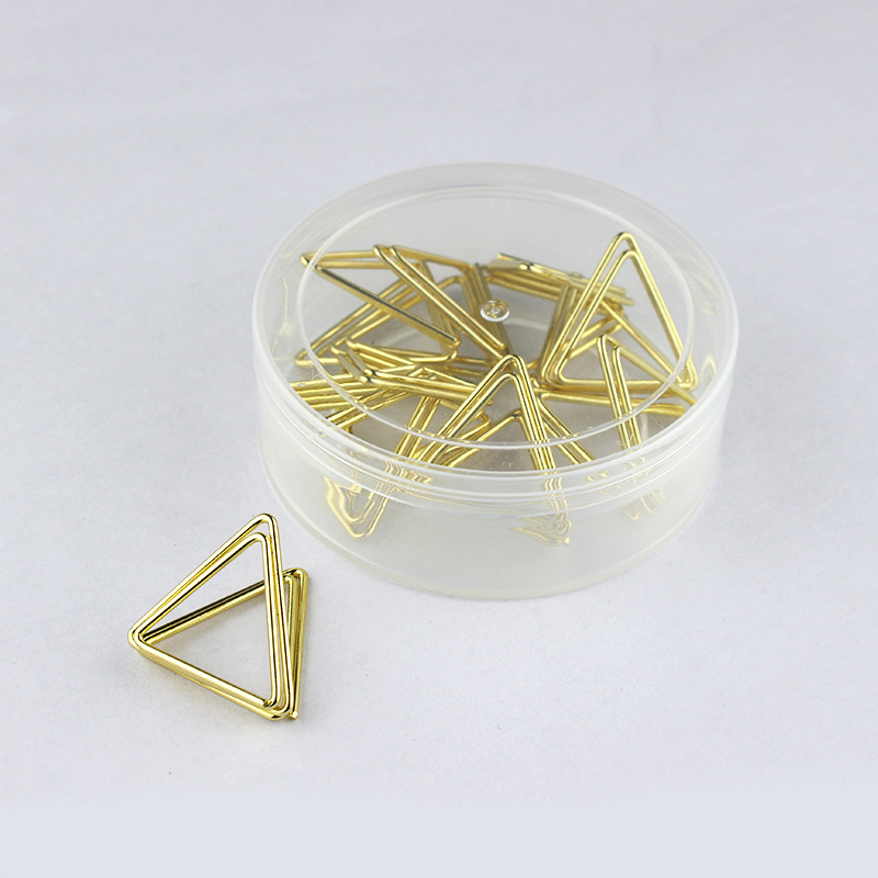 亚马逊双层立体回形针三角形造型便签夹曲别针桌面夹办公文具收纳