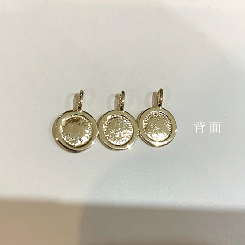 9K金 lucky小金币good luck圆牌吊坠