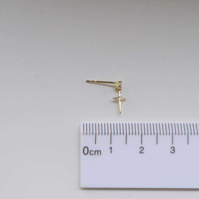 9k gold Cross Star Radiance Stud earrings