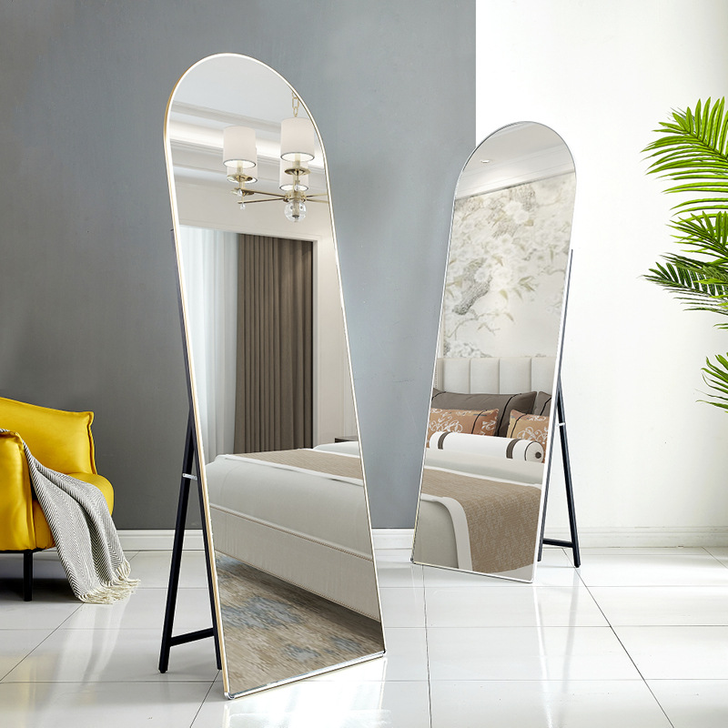 欧式全身镜落地镜子家用简约试衣镜卧室学生宿舍服装店加厚圆角镜