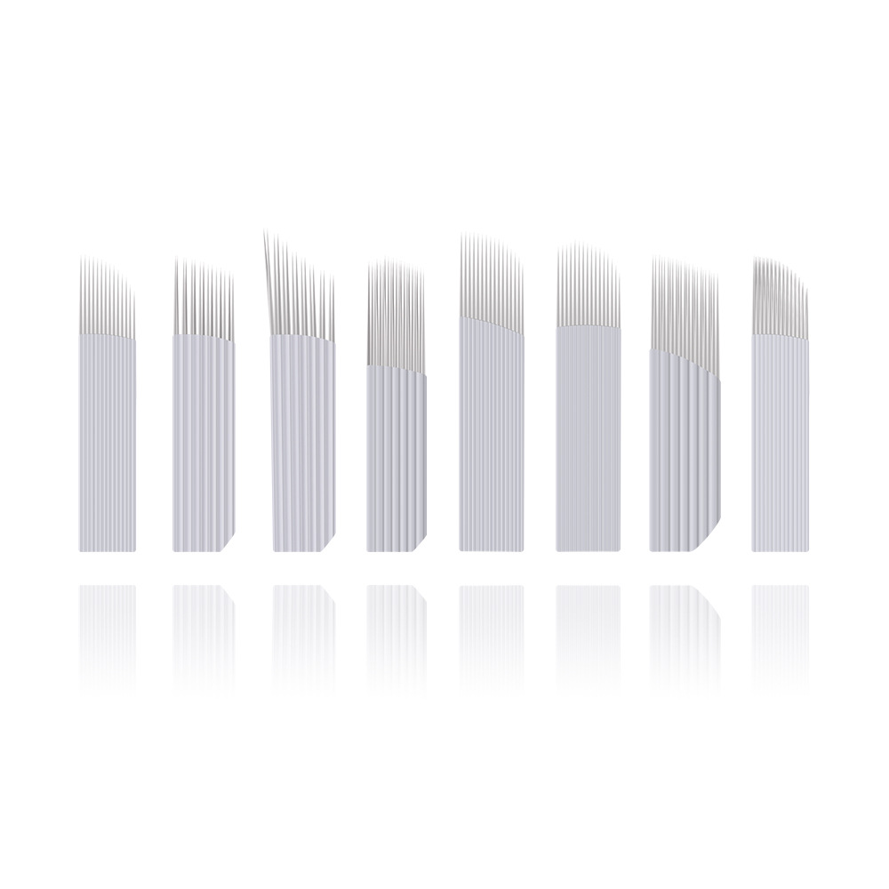 外贸专供纹绣针片纹绣工具 纹眉手工针弯弯绣仿真皮