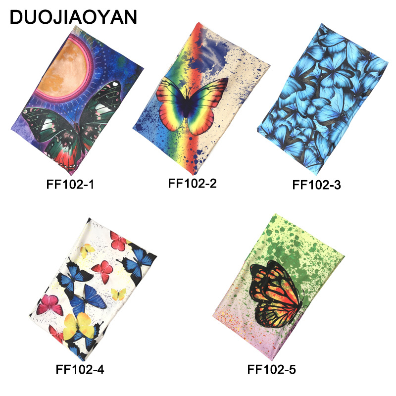 欧美跨境弹力发带大蝴蝶印花运动吸汗头巾女士头饰宽边春季蝴蝶结